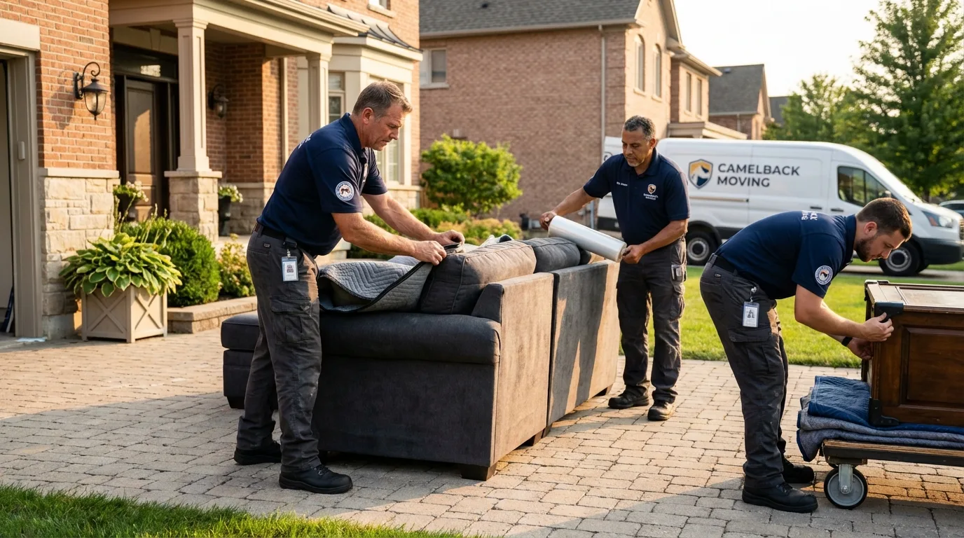 Large estate moving crew wrapping furniture in Nokomis, FL