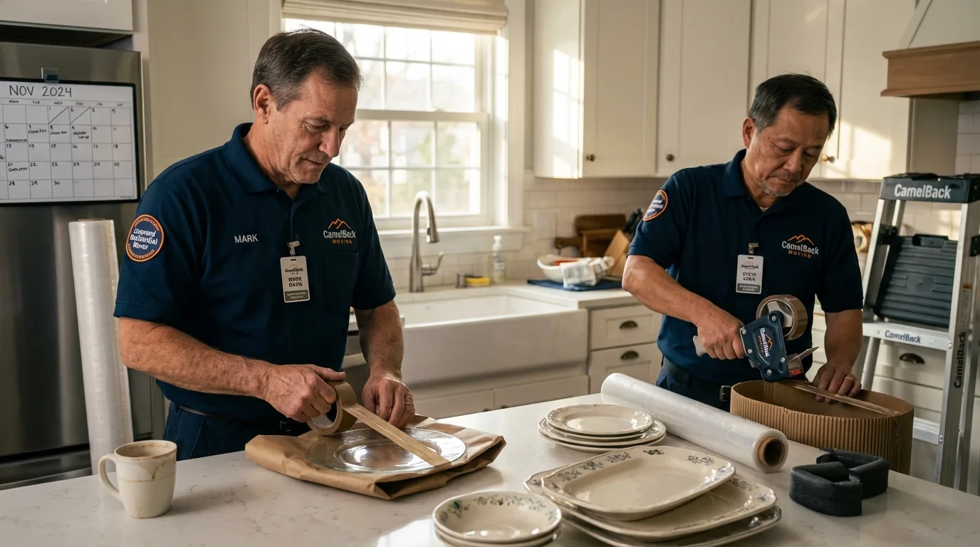 Professional crew packing kitchen dishware in Nokomis, FL